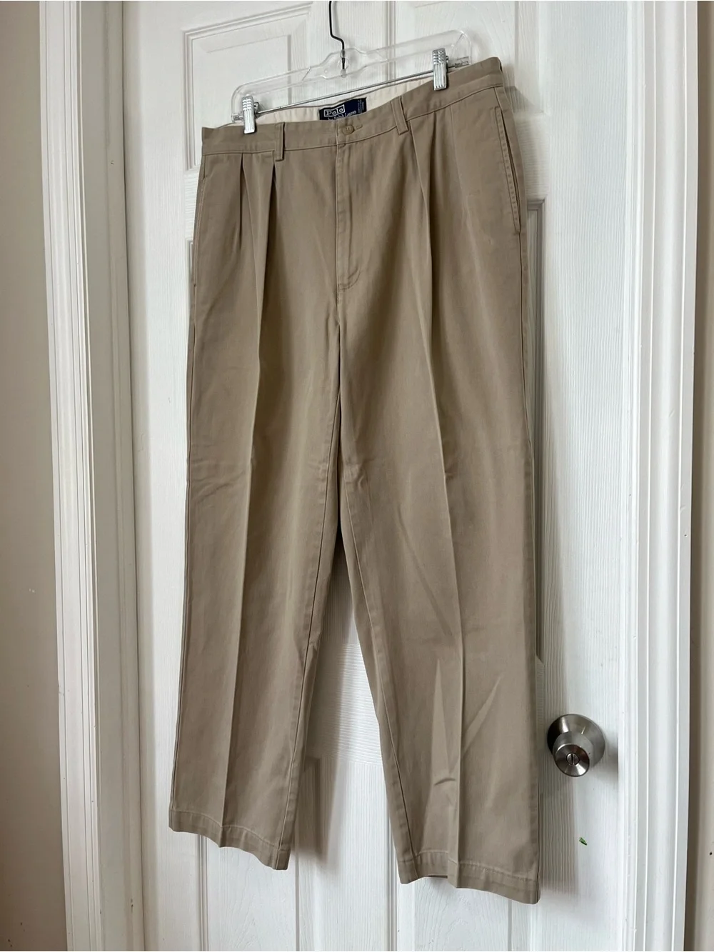 Polo Ralph Lauren Andrew pants Men’s Pleated Khaki tan Chinos pants size 36x30